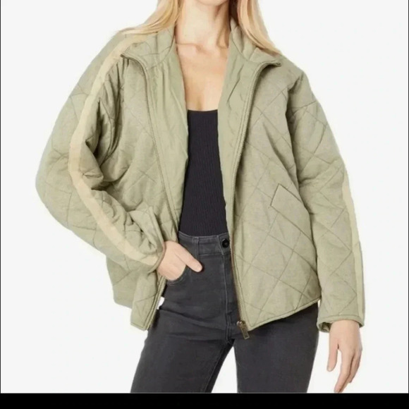 Bagatelle Collection Tan/Brown/Green Quilted Dolman Sleeve Full Zip Jacket(L) - Picture 4 of 14